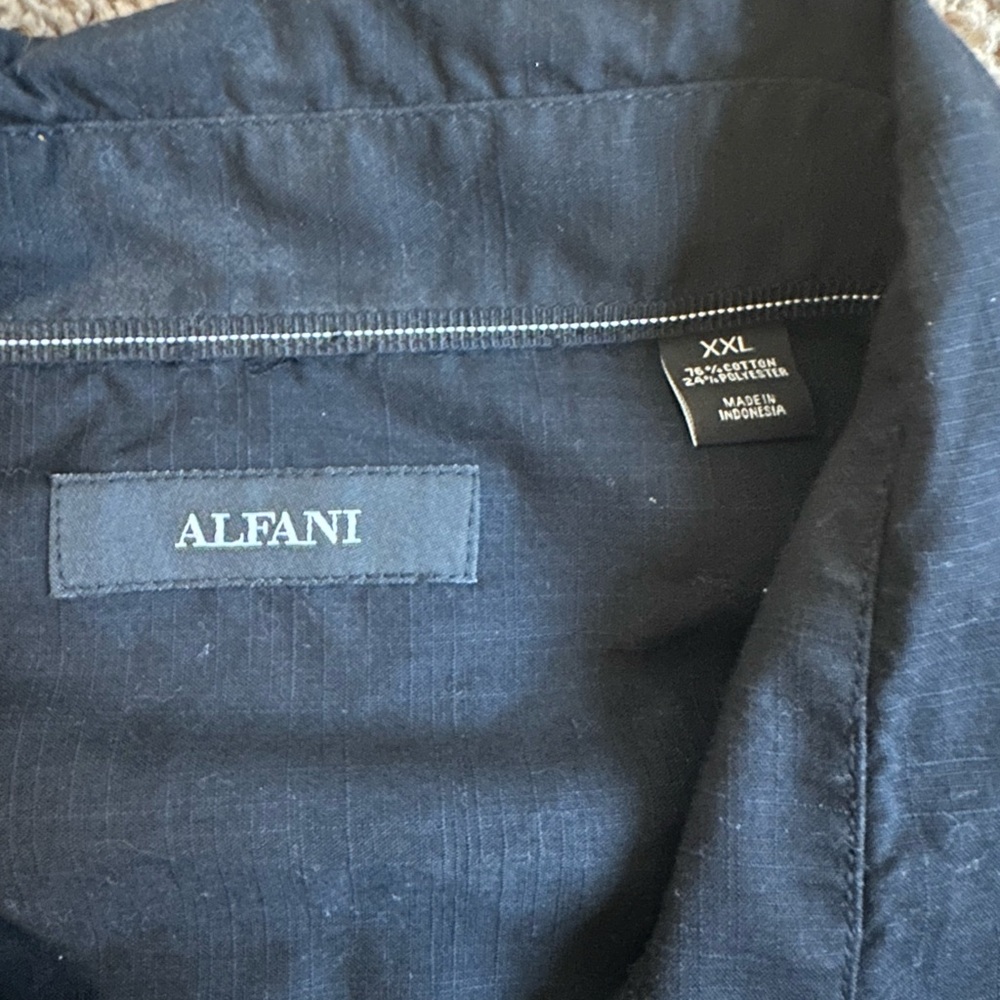 Alfani Men's Casual Button Down Shirt - Black - Picture 2 of 7